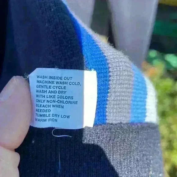 Gap men’s zipper cardigan size medium mock collar color-block blues - Picture 5 of 8